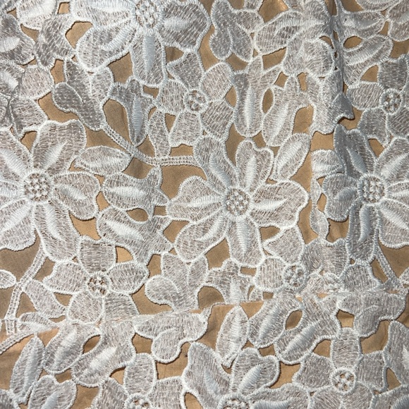 LOFT Cream Floral Lace Mini Dress - Picture 3 of 3
